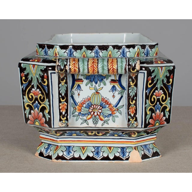 19th Century French Desvres Jardinière and Cachepot Set of 3 For Sale - Image 17 of 17