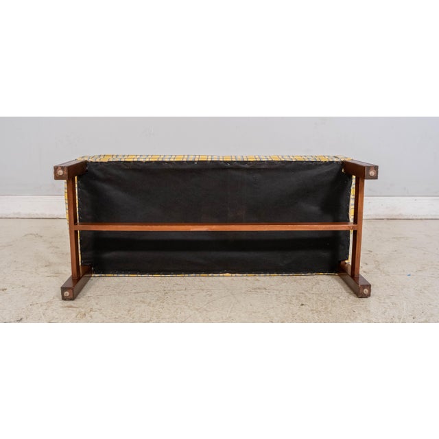 Chippendale Style Stretcher Base Rolled Arm Upholstered Window Bench For Sale - Image 10 of 10