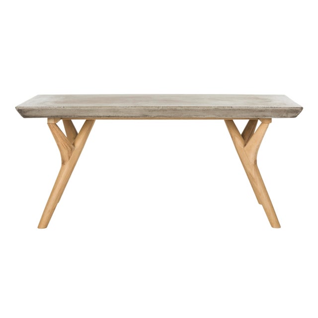 Dark Gray Indoor & Outdoor Modern Concrete 16.54-Inch H Coffee Table in Dark Grey For Sale - Image 8 of 8