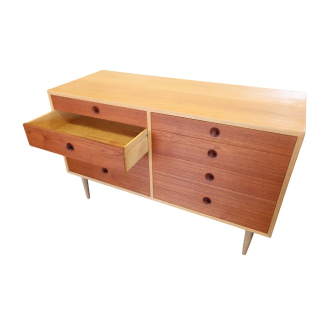 Mid-Century Modern Vintage Double Chest of 8 Drawers in Teak and Oak by Børge Mogensen for Karl Andersson & Söner, 1960s For Sale - Image 3 of 18