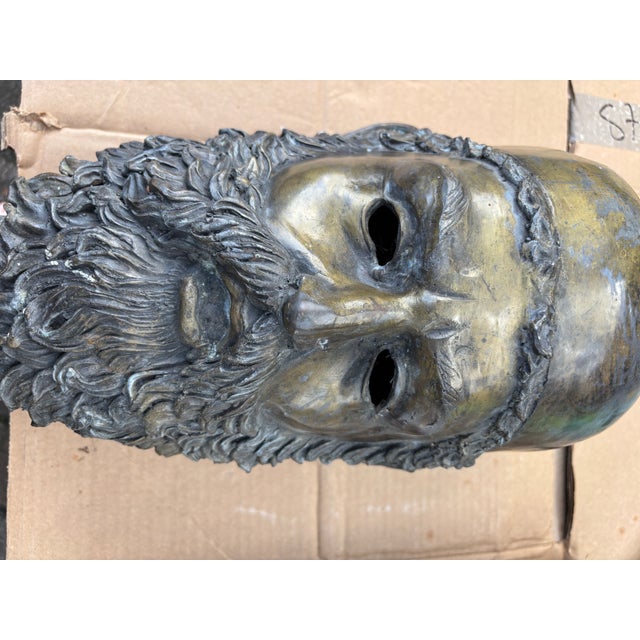 Vintage Metal Bust of Greek or Roman Scholar For Sale In Savannah - Image 6 of 7