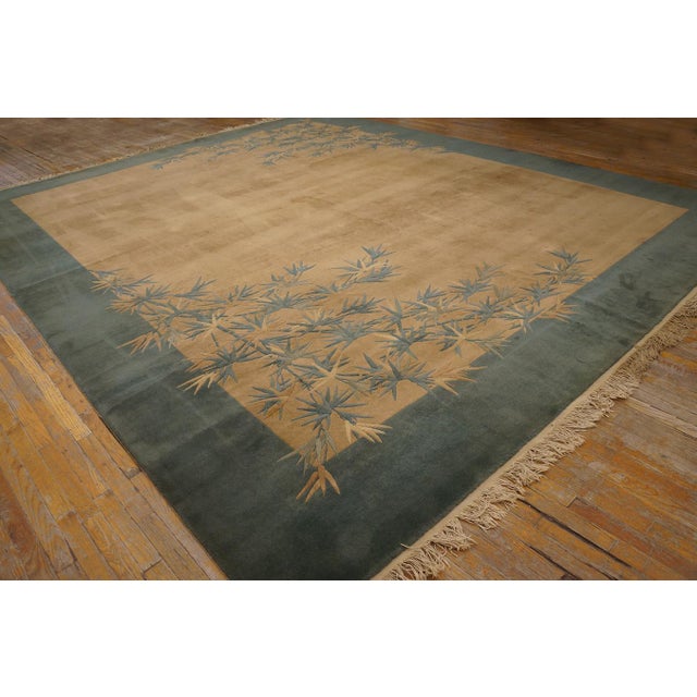 Textile Soothing Camel Background With Soft Color Palmettes Pattern Antique Chinese Art Deco Rug For Sale - Image 7 of 12