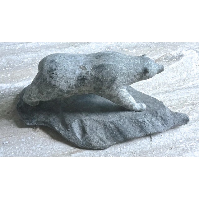 Late 20th Century Vintage Carved Stone Bear Sculpture For Sale - Image 5 of 9