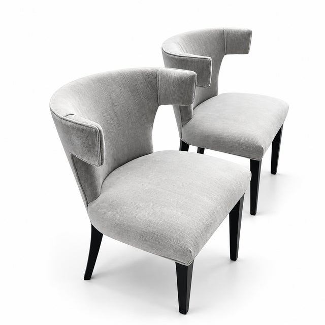 Klismos Set of 6 Upholstered Dining Chairs For Sale In San Diego - Image 6 of 6