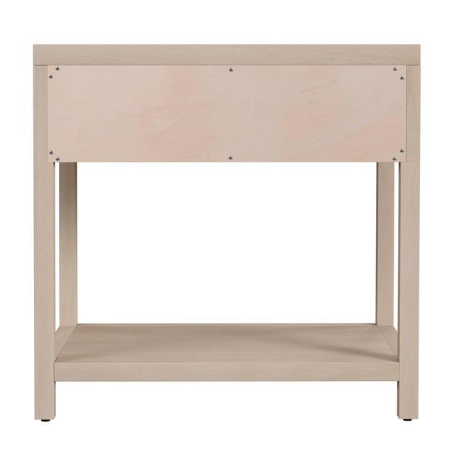 Nora 30 in. W Rectangular Wood 1 Drawer Wide Nightstand with Lower Open Shelf, Antique Taupe For Sale In Chicago - Image 6 of 8
