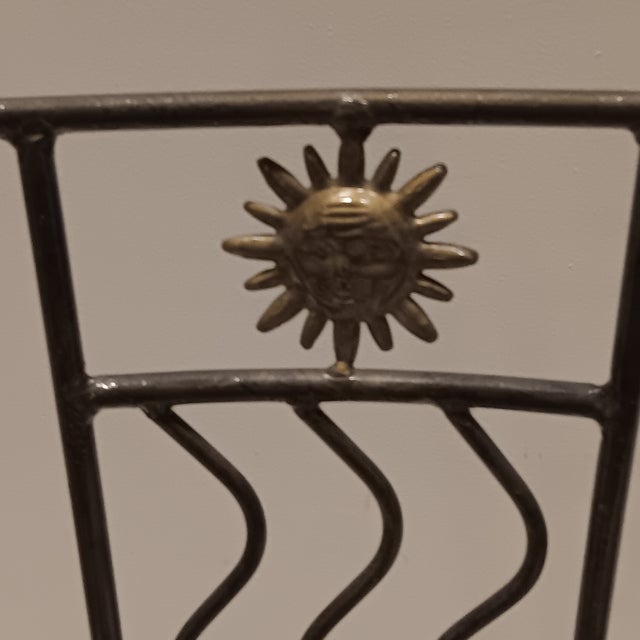 Vintage French Style Wrought Iron Garden Chairs With Sunburst Design, 2 Pieces For Sale - Image 11 of 16
