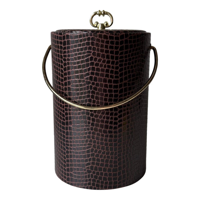 1970s Faux Crocodile Ice Bucket For Sale