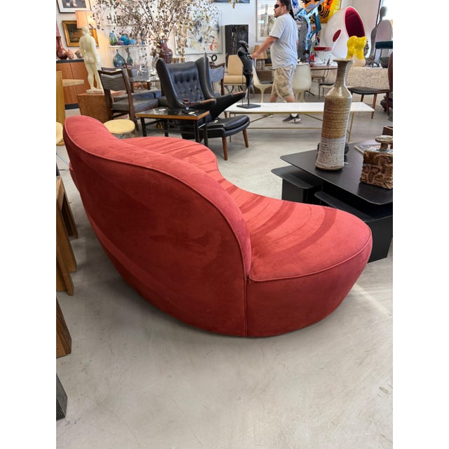 Vladimir Kagan Zoe Sofa for American Leather in Cinnabar Ultrasuede For Sale - Image 13 of 16