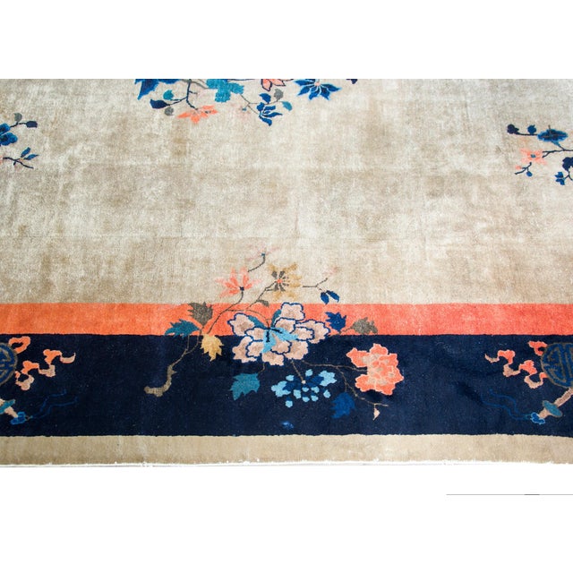 Beige Early 20th Century Chinese Feti Rug For Sale - Image 8 of 14