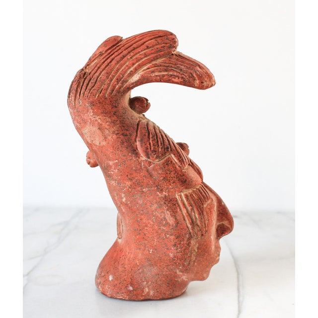 Vintage Terracotta Sculpture Replica of the Head of Kʼinich Janaabʼ Pakal I For Sale In Milwaukee - Image 6 of 7