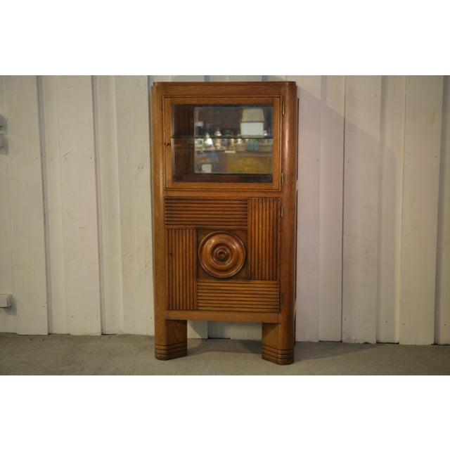 Vintage Oak Display Cabinet by Charles Dudouyt, 1950s For Sale - Image 14 of 14
