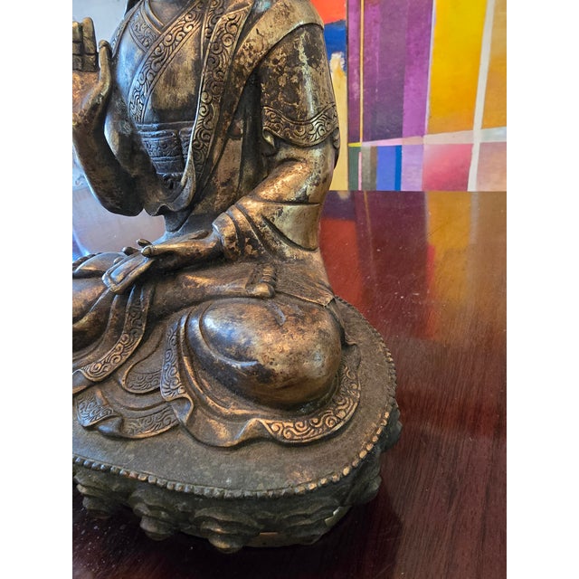 Metal 1940s Vintage Asian Deity Figure For Sale - Image 7 of 12