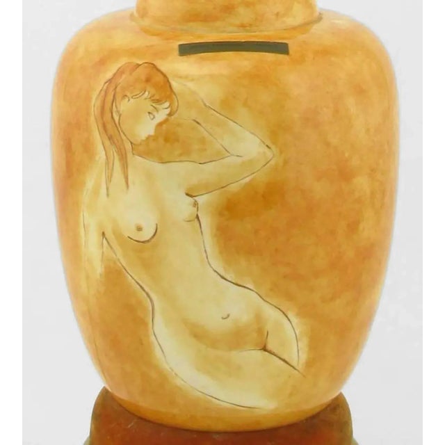 Metal Sèvres Porcelain Hand-Painted Female Nude Table Lamps - a Pair For Sale - Image 7 of 9