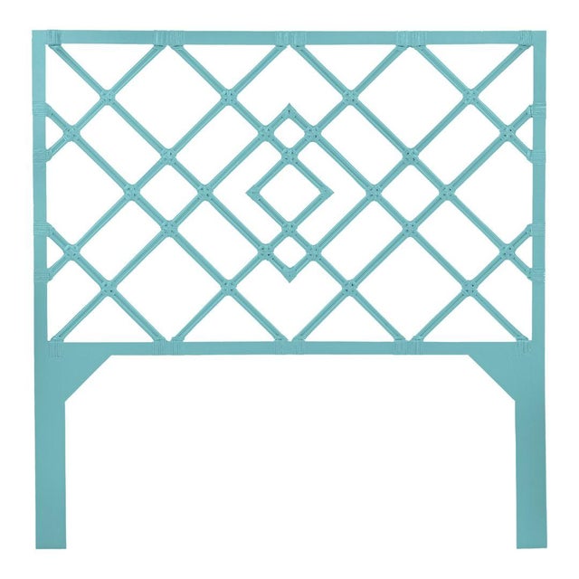 Coastal Darien Platform Bed Queen, Turquoise For Sale - Image 3 of 7