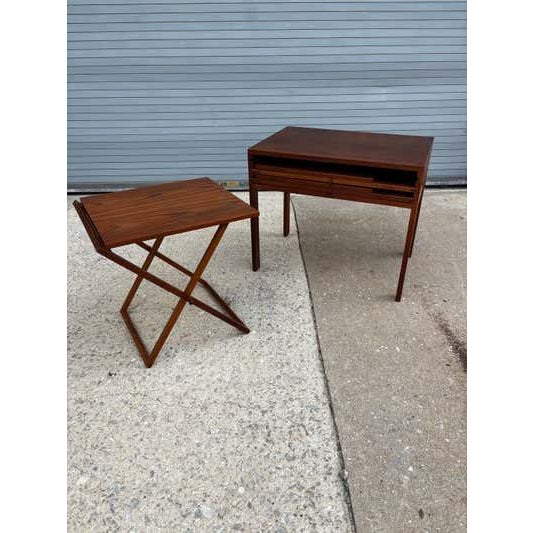 Mid 20th Century Illum Wikkelso Folding Table Set for CFC Silkeborg For Sale - Image 10 of 12