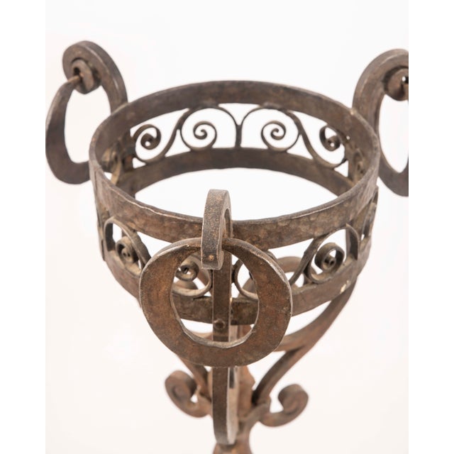 20th Century European Wrought Iron Standing Planter For Sale - Image 4 of 6