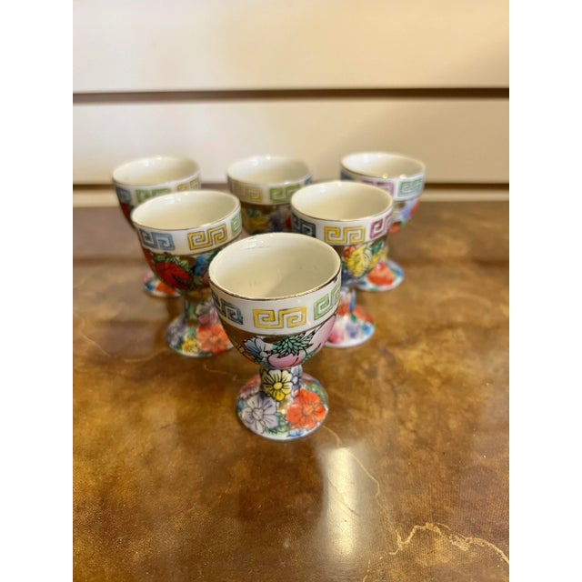 Mid 20th Century Arabic Floral Chinese Mille Fleur Wine Set- 7 Pieces For Sale - Image 4 of 8