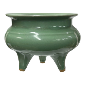 Ru Ware Celadon Green Glaze Tri-Legs Ceramic Incense Holder Display
