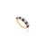 This is part of Chairish’s Fine Jewelry assortment. Fine Square Cut Blue Sapphire and Diamond Engagement Band Ring in 18K...