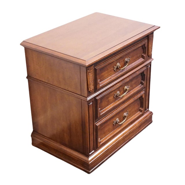 DAVIS CABINET CO. Tawny Cherry Italian Inspired Traditional 25" Three Drawer Nightstand - Model 1907 25" High 25" Wide 17"...