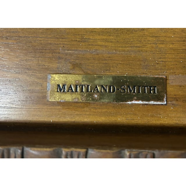 Maitland Smith ornate table or desk with leather top and exquisite carved lions on each leg. This piece is large enough...
