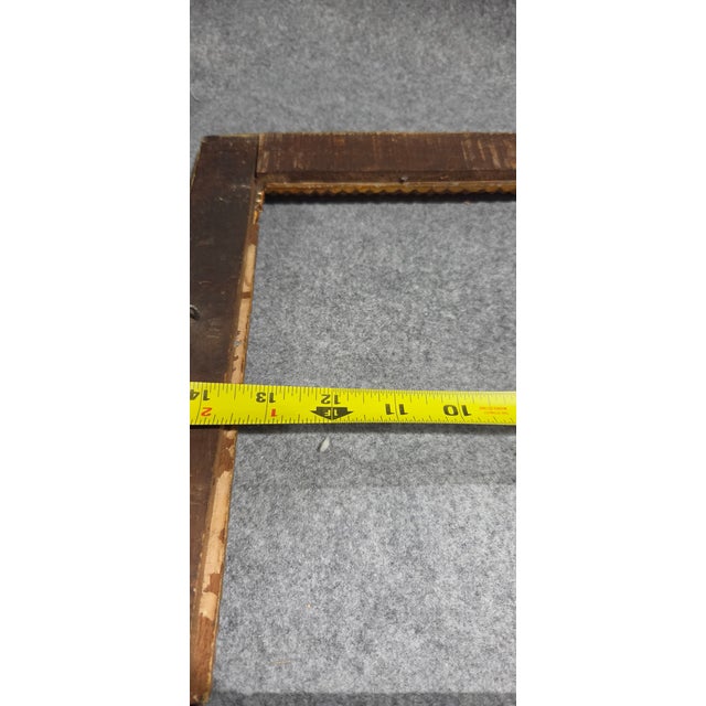 Vintage Folk Art Tramp Art Wood Frame With Geometric Carving For Sale - Image 18 of 18