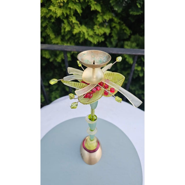 Vintage Orna Lalo candlestick, 1970s, dimensions: height 37 cm, width 11 cm, depth 8.2 cm; candle holder diameter 5.6 cm.