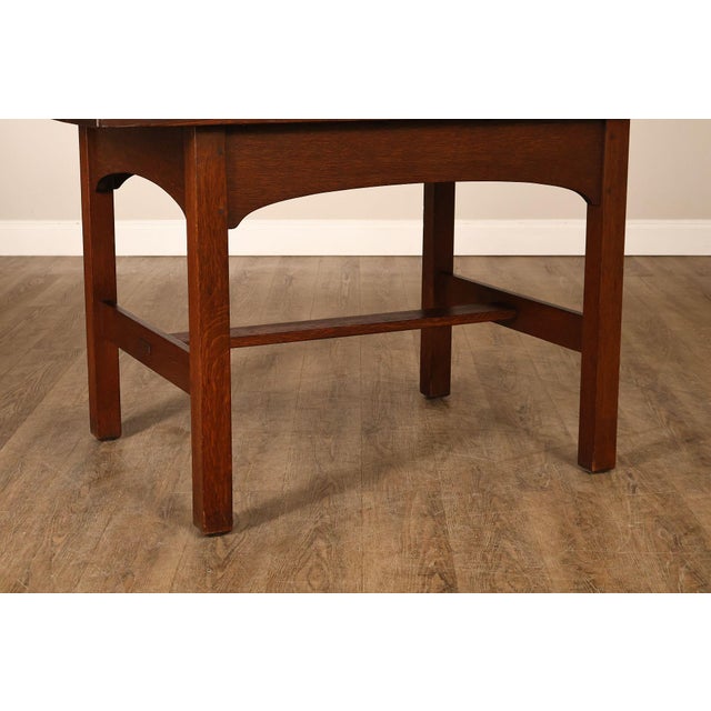 Wood Antique L. & J.G. Stickley Mission Oak Library Table For Sale - Image 7 of 18