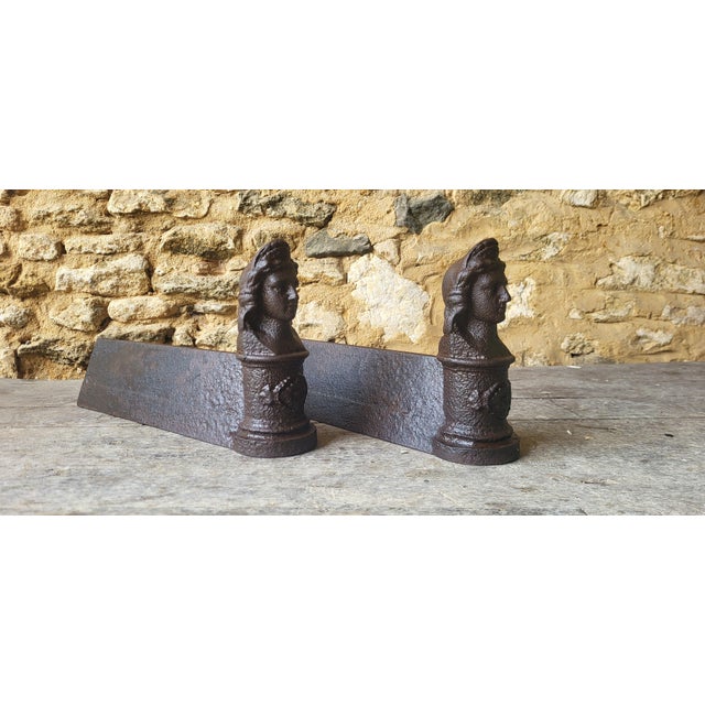 Cast Iron Andirons, 1890s, Set of 2 For Sale - Image 5 of 6