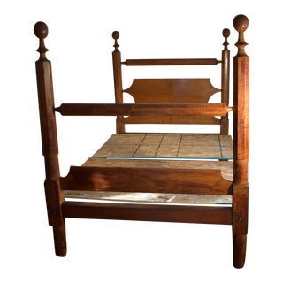 Curly Maple Tall Post Bed, Circa 1830-40 For Sale