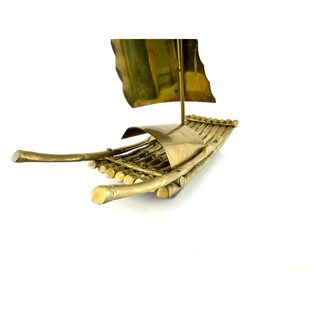 Brass Mid-Century Brass Asian-Style Sailboat For Sale - Image 8 of 12