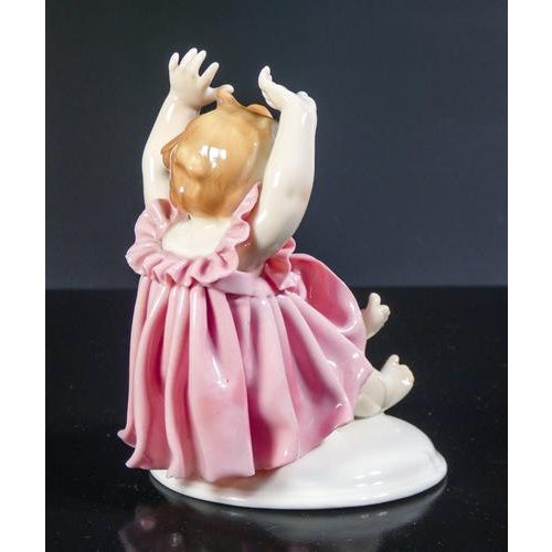 Porcelain Little Girl and Chick Sculpture, Germany For Sale - Image 16 of 18