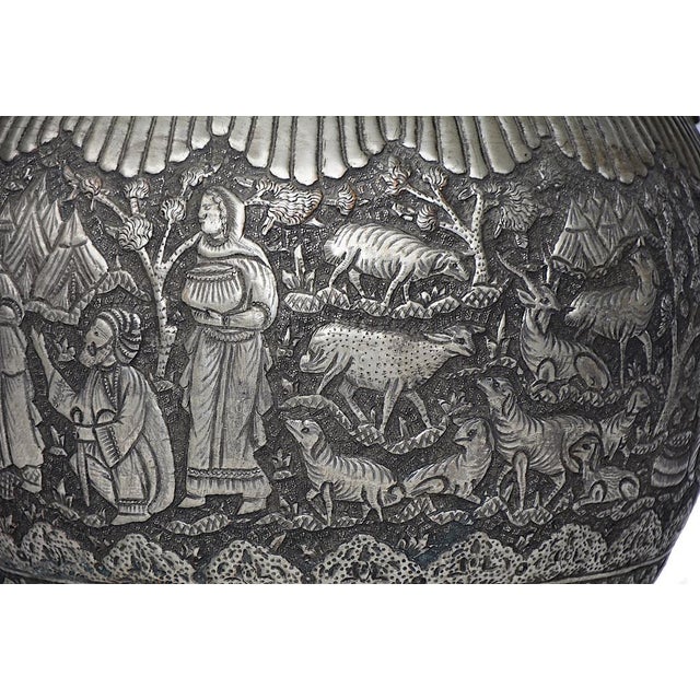 Large Copper Tea Pot with Engraving, 1940s For Sale - Image 4 of 17