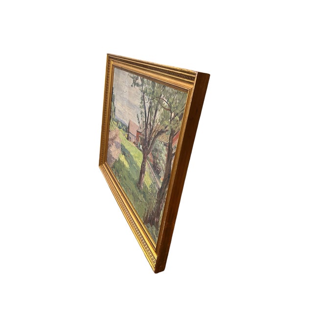Impressionist Vintage Impressionist Landscape Painting For Sale - Image 3 of 9