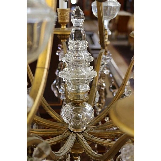 Glass 19thc XL Majestic French Louis XV Versailles Gilt Bronze Chandelier Attributed Maison Bagues For Sale - Image 7 of 15