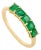 Solid Gold Emerald Half Square Eternity Band Ring Size 6 For Sale