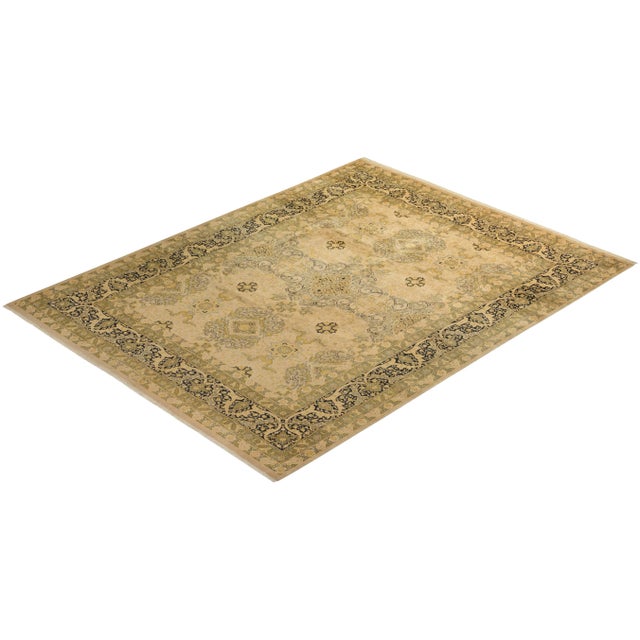 Beige Mogul Collection Hand-Knotted Area Rug - Beige Collection 9' 2" X 11' 10" For Sale - Image 8 of 10