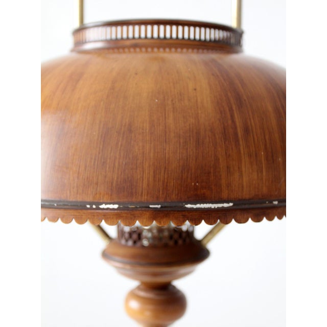 Vintage Faux Bois Floor Lamp With Hand Painted Pinecone Shade For Sale - Image 12 of 18