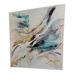 Original Abstract Watercolor Painting by French Artist Laure Marnas 59”x59”