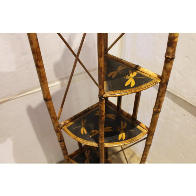Circa 1880-1900 English Bamboo Multi-Tier Corner Etagere For Sale In Raleigh - Image 6 of 8