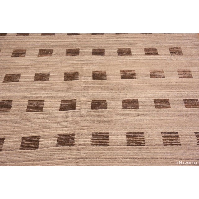 Textile Nazmiyal Collection Brown Geometric Squares Modern Rug For Sale - Image 7 of 8