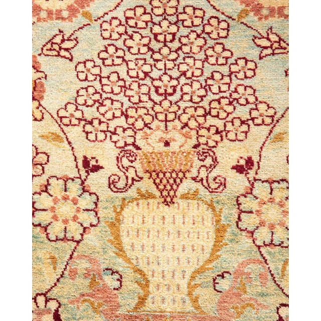 Traditional Mogul, One-of-a-Kind Hand-Knotted Area Rug in Light Blue, 4' 1" x 5' 10" For Sale - Image 3 of 8