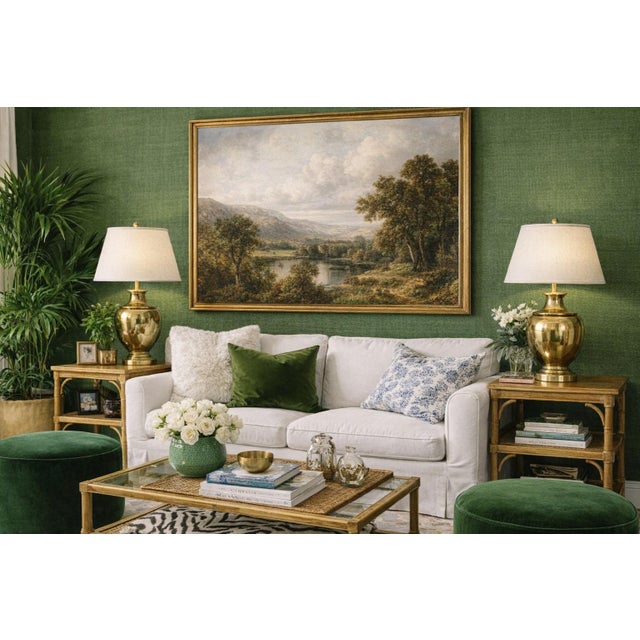 A timeless pair of vintage brass plated ginger jar lamps, beautifully polished and in excellent working condition. Their...