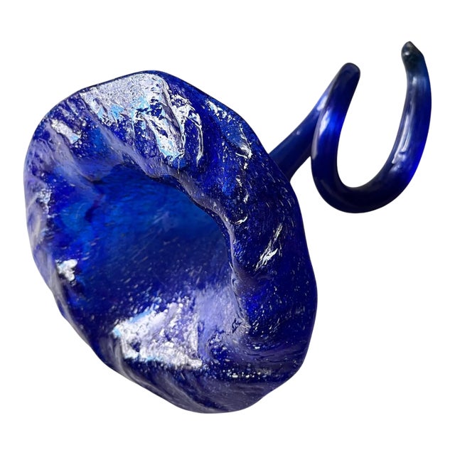 1960s Mid-Century Modern Era Brilliant Blue Blown Art Glass For Sale