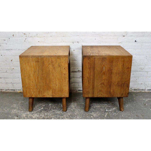 Mid-Century Oak Nightstands Designed by Jack Van Der Molan for Vanleigh For Sale In New York - Image 6 of 13
