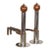 Pair of Art Deco Chrome and Copper Column Form Andirons For Sale