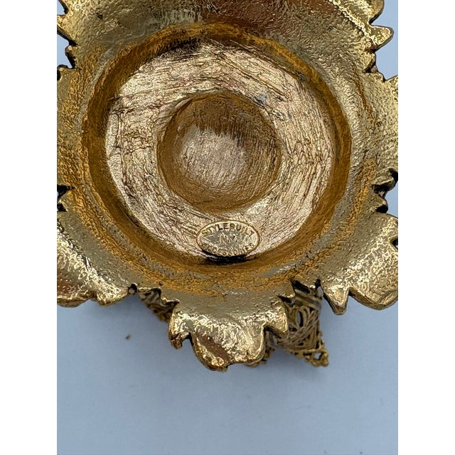 Vintage Gold Filigree Tulip Flower Lipstick Holder Vanity Accessory & Storage For Sale - Image 10 of 10