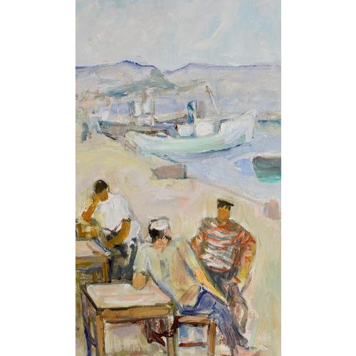 Alberto Chiancone, Sailors, 1960s, Oil on Canvas For Sale - Image 4 of 16