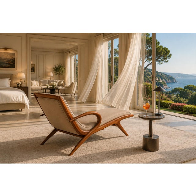 A remarkably rare early 1950s chaise lounge by John Graz, representing one of the most elusive expressions of Brazilian...