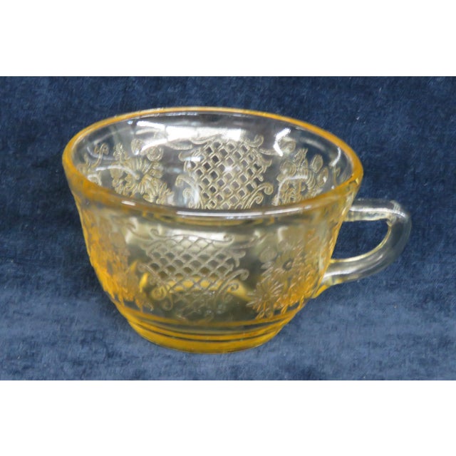 Federal Glass Normandie Amber Tea Coffee Cup For Sale - Image 11 of 12